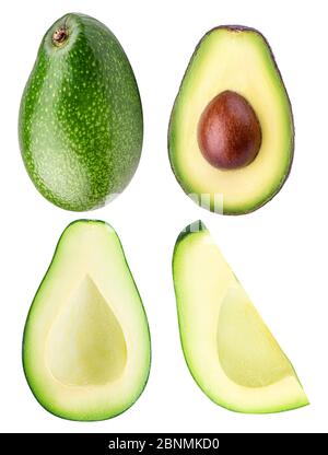 Fresh avocados isolated on white background Stock Photo