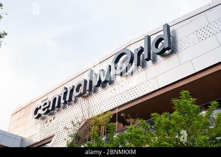 Siam Square, Bangkok / Thailand - February 2, 2020: Exterior photo of Centralworld Shopping Mall in Bangkok City Stock Photo
