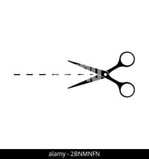 Scissors cut line icon symbol template color editable Stock Photo