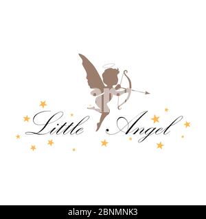 Little angel icon on a white background, vector Stock Photo