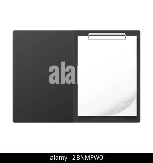 Folder with a white sheet of paper on a white background, vector Stock Photo