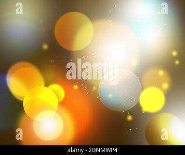 Yellow abstract background with glitters. Blurred background. Stock Photo