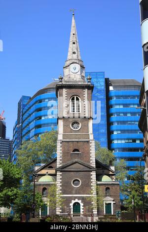 St Botolph without Aldgate historical church on Fenchurch Street, in the City of London, UK Stock Photo