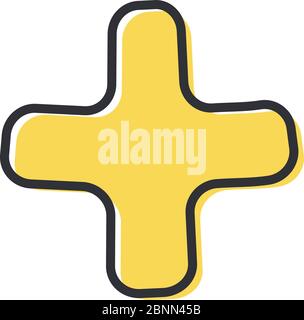 Plus or cross symbols. hand painted plus cross sign isolated on a white ...