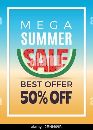 Summer sale. Design template of vector advertising poster Stock Vector