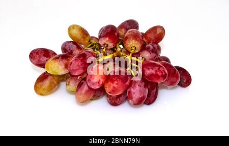 Red yellow grapes isolated on white background Stock Photo