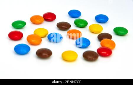 Colorful chocolate buttons Stock Photo
