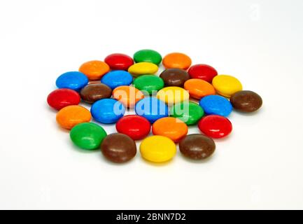 Colorful chocolate buttons Stock Photo