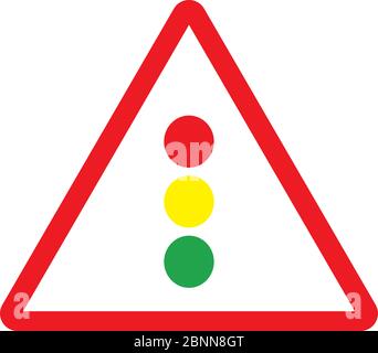 Illustration of Triangle Warning Sign. Crossroads Warning Main Road ...