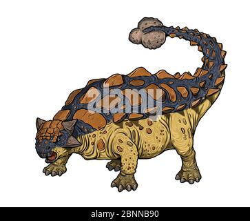 Herbivorous dinosaur - Ankylosaurus. Dino cartoon Stock Photo - Alamy