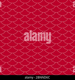 Japanese wave traditional ethnic embroidery pattern seamless vector oriental background. Red, white. Perfect for fabric designs, backdrop, backgrounds Stock Vector