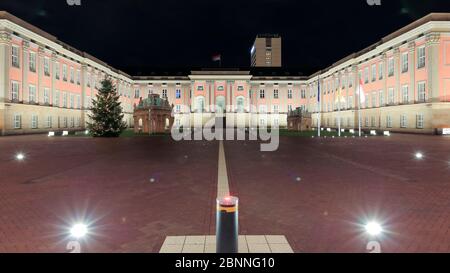 City Palace, State Government, Inner Court, Blue Hour, Potsdam, Brandenburg, Germany, Europe Stock Photo