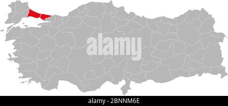 Vector illustration colored istanbul map with famous landmarks Stock ...