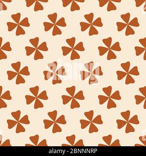 Vintage abstract ornament floral vector pattern background. Light orange and cream white. Stock Vector