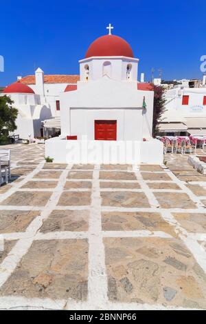 Greek orthodox chapel, Mykonos Town, Mykonos, Cyclades Islands, Greece Stock Photo