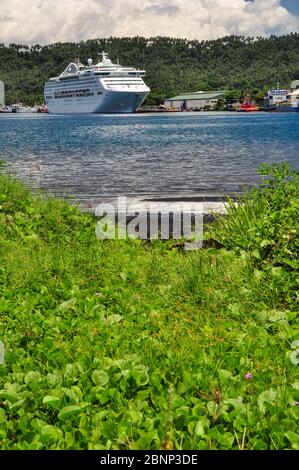 Sea Princess docked in Rabaul, Papua New Guinea Stock Photo