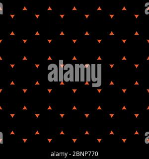 Red orange triangle shape seamless pattern star Modern geometric texture vector. Black background. Perfect for backgrounds, tiles, interior, pattern f Stock Vector