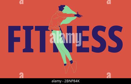 Illustration of fitness sport girl exercises Stock Photo - Alamy
