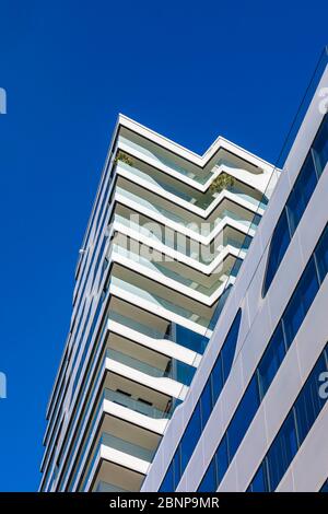 Germany, Baden-Wuerttemberg, Stuttgart, Stadtmitte, European Quarter, Cloud No. 7, high-rise, hotel and apartment building, apartment, luxury apartment, condominium, property Stock Photo