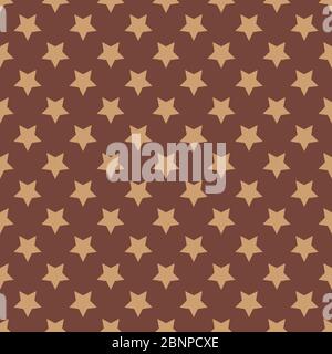 Abstract star decorative seamless pattern vector background. Chocolate color. Festive design backgrounds. Stock Vector