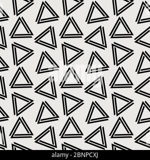 Modern geometric triangle seamless texture pattern vector. Black, white. Perfect for backgrounds, backdrop, fabric designs, wallpaper, tiles, pattern Stock Vector