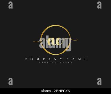 AE Signature style monogram.Calligraphic lettering icon vector Stock Vector