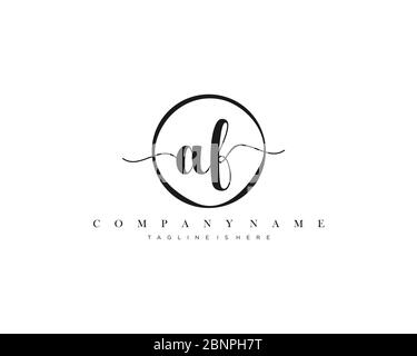 AF Signature style monogram.Calligraphic lettering icon vector Stock Vector