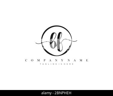 BF Signature style monogram.Calligraphic lettering icon vector Stock Vector