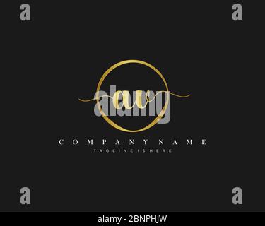 AV Signature style monogram.Calligraphic lettering icon vector Stock Vector