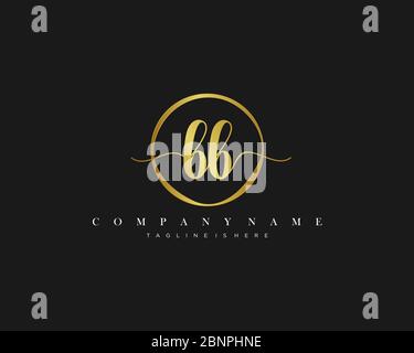 BB Signature style monogram.Calligraphic lettering icon vector Stock Vector