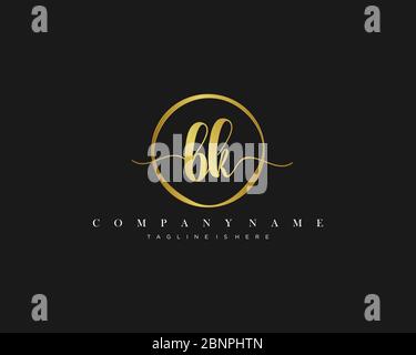 BK Signature style monogram.Calligraphic lettering icon vector Stock Vector