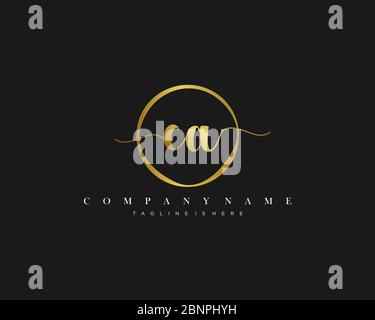 CA Signature style monogram.Calligraphic lettering icon vector Stock Vector