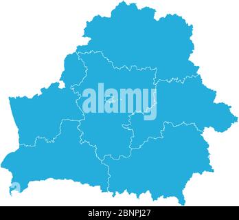 Belarus political map vector. Blue background. Perfect for backgrounds, backdrop, poster, label, sticker, chart and wallpapers. Stock Vector