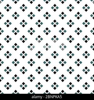 Modern stylish diamond seamless pattern. Green, black and white background. Fabric designs. Stock Vector