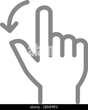 Two fingers flick left line icon. Touch screen hand gesture symbol Stock Vector