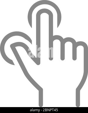 Multitouch for two fingers line icon. Touch screen finger gesture symbol Stock Vector