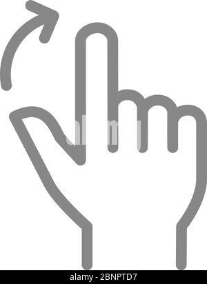 Two fingers flick right line icon. Touch screen hand gesture symbol Stock Vector