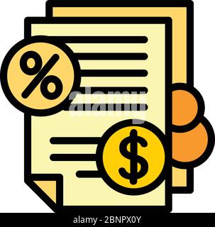 Deposit money papers icon. Outline deposit money papers vector icon for web design isolated on white background Stock Vector