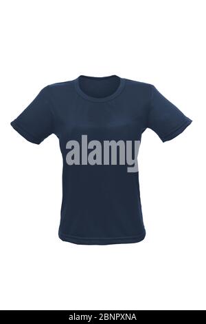 Mockup of a template of a woman's t-shirt color on a white background Stock Photo