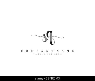 SQ Initial handwriting logo vector. Stock Vector