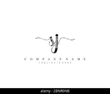 SJ Initial handwriting logo vector. Stock Vector