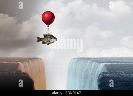 Climate change future with 3D illustration elements. Stock Photo