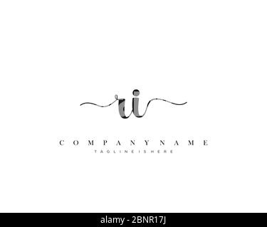 RI Initial handwriting logo vector. Stock Vector