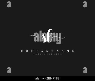 SL Initial handwriting logo vector. Stock Vector
