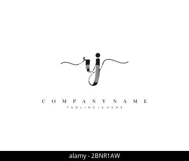 RJ Initial handwriting logo vector. Stock Vector