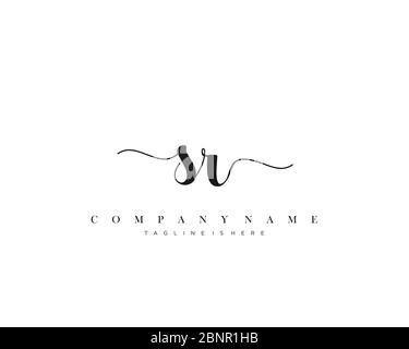 SR Initial handwriting logo vector. Stock Vector