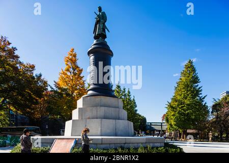 Japan, Honshu, Tokyo, Chiyoda-ku, Yasukuni Shrine, Bronze Statue of Vice Minister of War Omura Masujiro Stock Photo