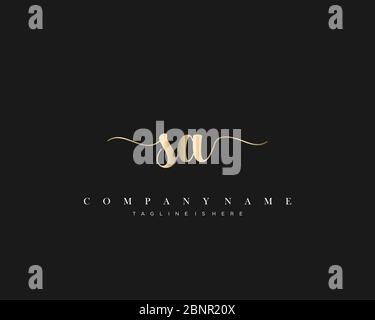 SA Initial letter handwriting and signature logo. A concept handwriting