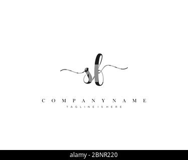 SF Initial handwriting logo vector. Stock Vector