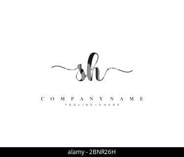 SH Initial handwriting logo vector. Stock Vector